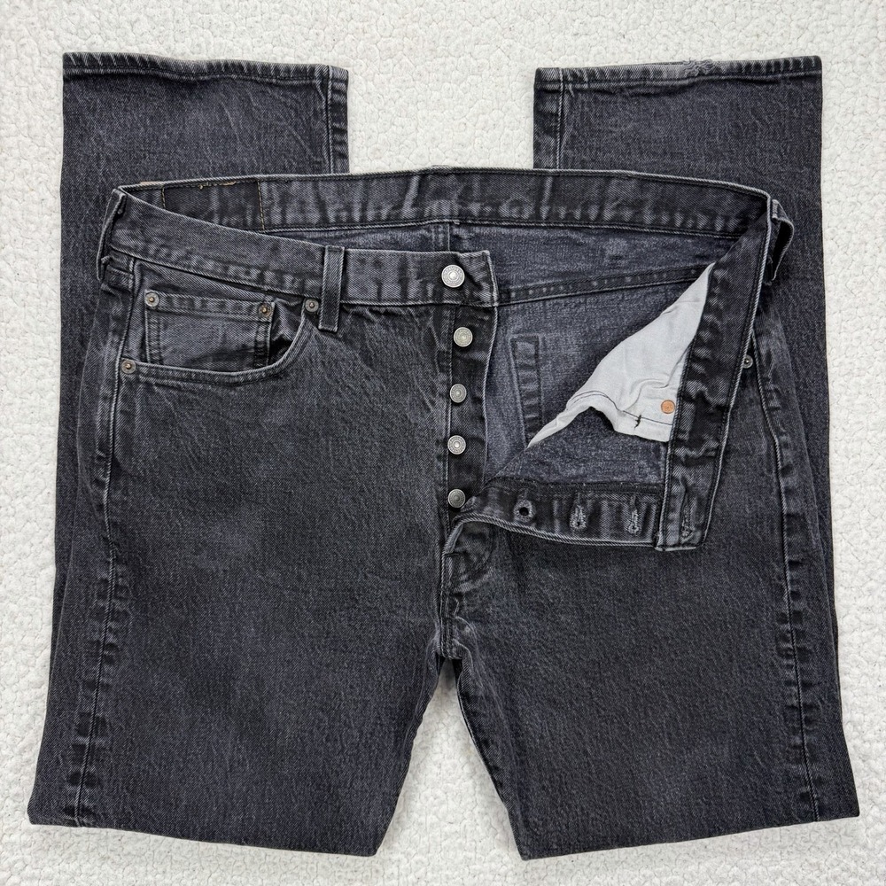 Levi's 501 Jeans Men's 38x32 (Actual 36x30) Black Streetwear‎ Grunge Casual
